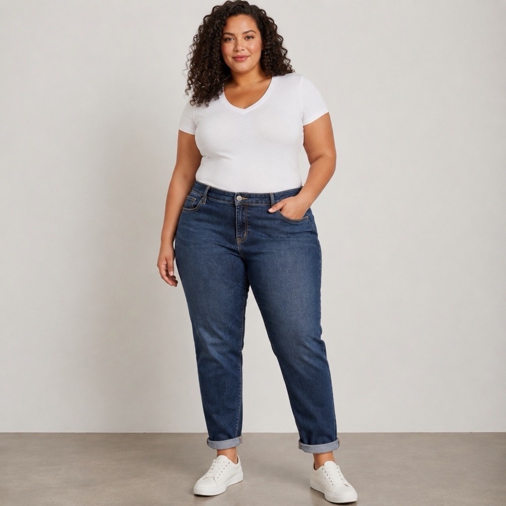 Torrid Boyfriend Jeans Size 20R Dark Wash Stretch Denim Plus Size